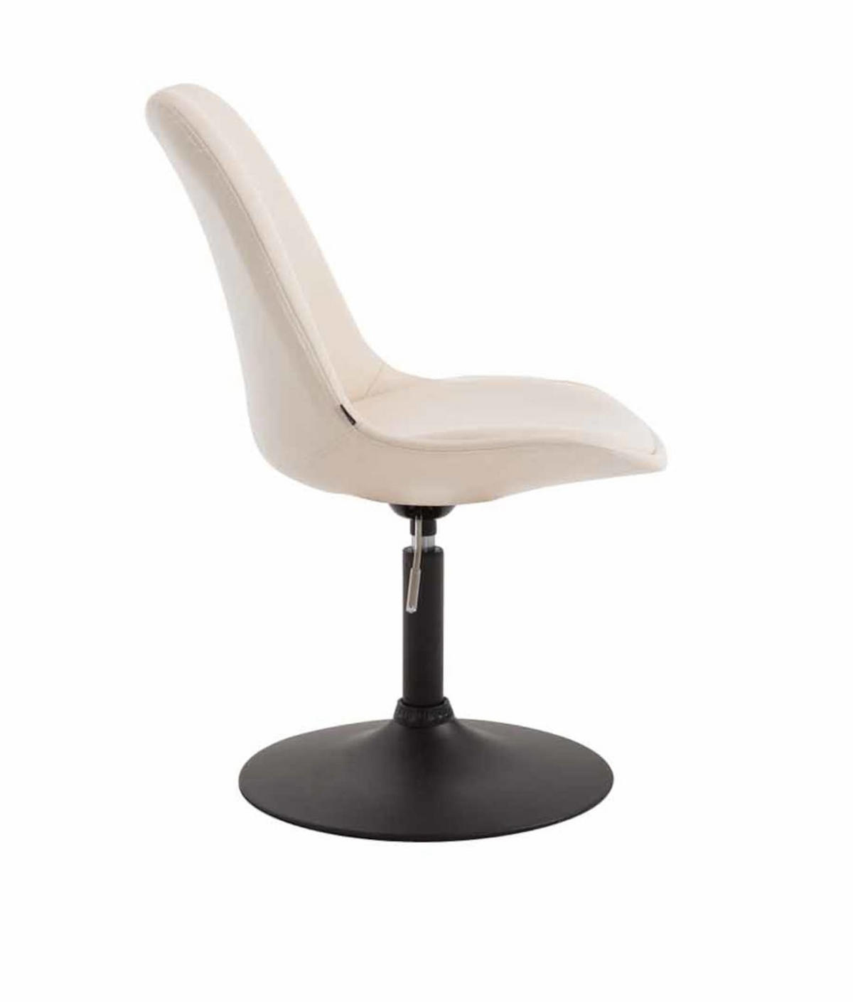 DREHSTUHL 4er Set Lederlook creme - Creme/Schwarz, Textil/Metall (48/76/57cm) - CLP
