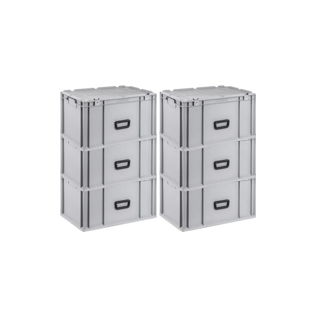 EUROBOX 6x Nextgen Portable 335x40x60cm 65 Liter - Grau, Kunststoff (40/33.5/60cm) - PROREGAL
