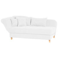 RECAMIERE mit Armteil links klappbar Katia Bezug Veloursstoff Buche natur / creme - Weiß, Kunststoff (190/82/88cm) - 58aufmkessel
