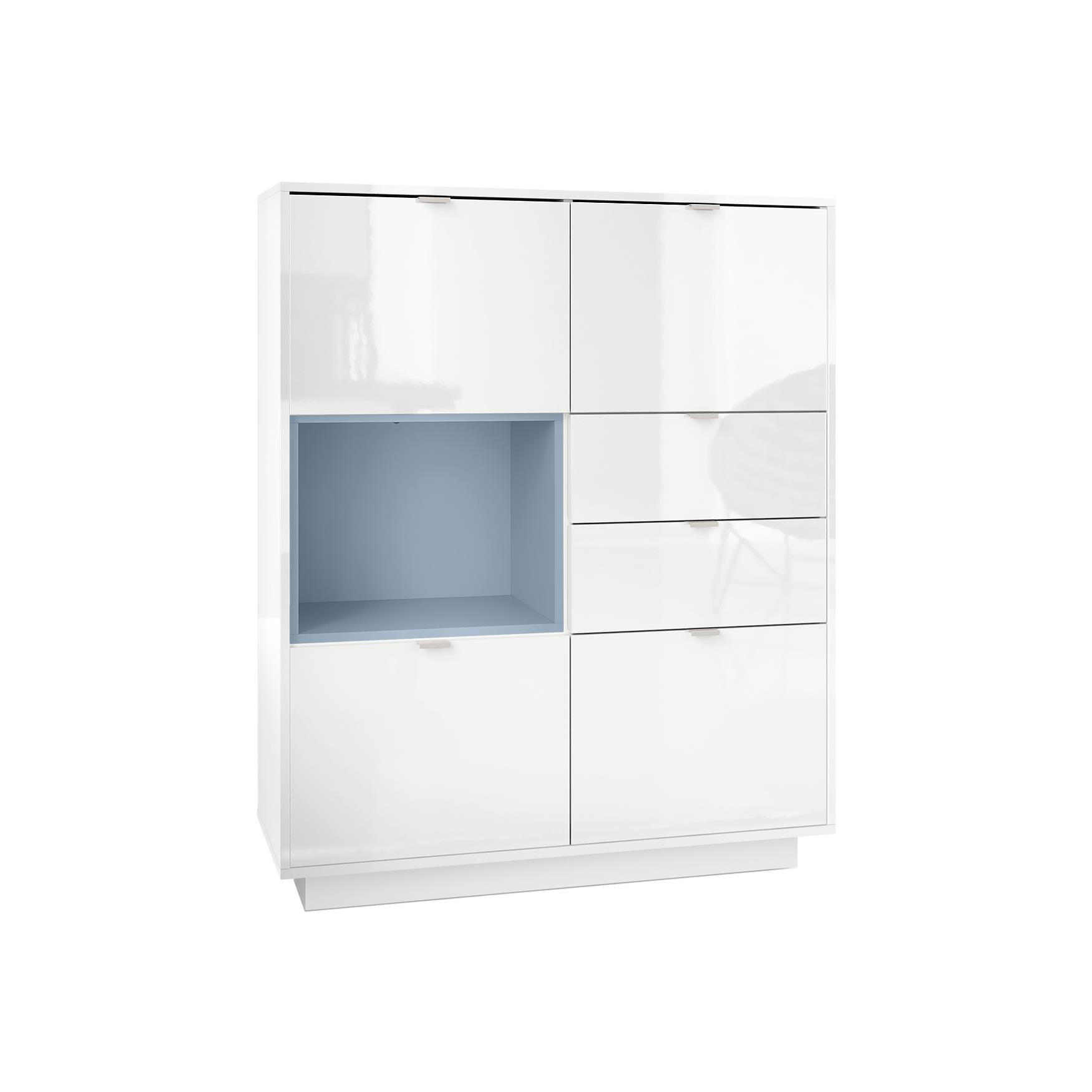 HIGHBOARD Metro Einsatz in Denim matt - Pastellblau, Holzwerkstoff (103/123/38cm) - Vladon