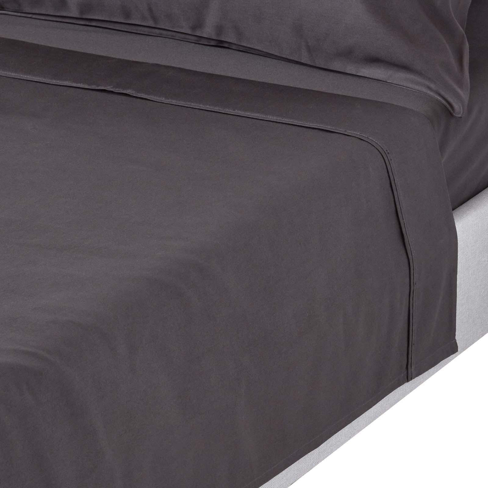 BETTLAKEN ohne Gummizug, Ägyptische Baumwolle, Fadendichte 1000 - Anthrazit, Textil (178/255cm) - Homescapes