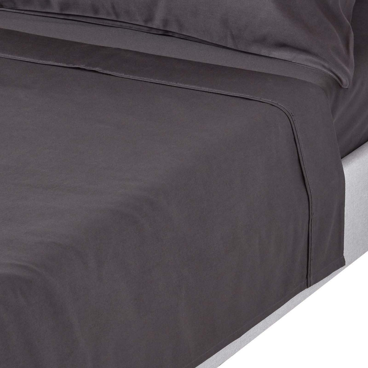 BETTLAKEN ohne Gummizug, Ägyptische Baumwolle, Fadendichte 1000 - Anthrazit, Textil (178/255cm) - Homescapes