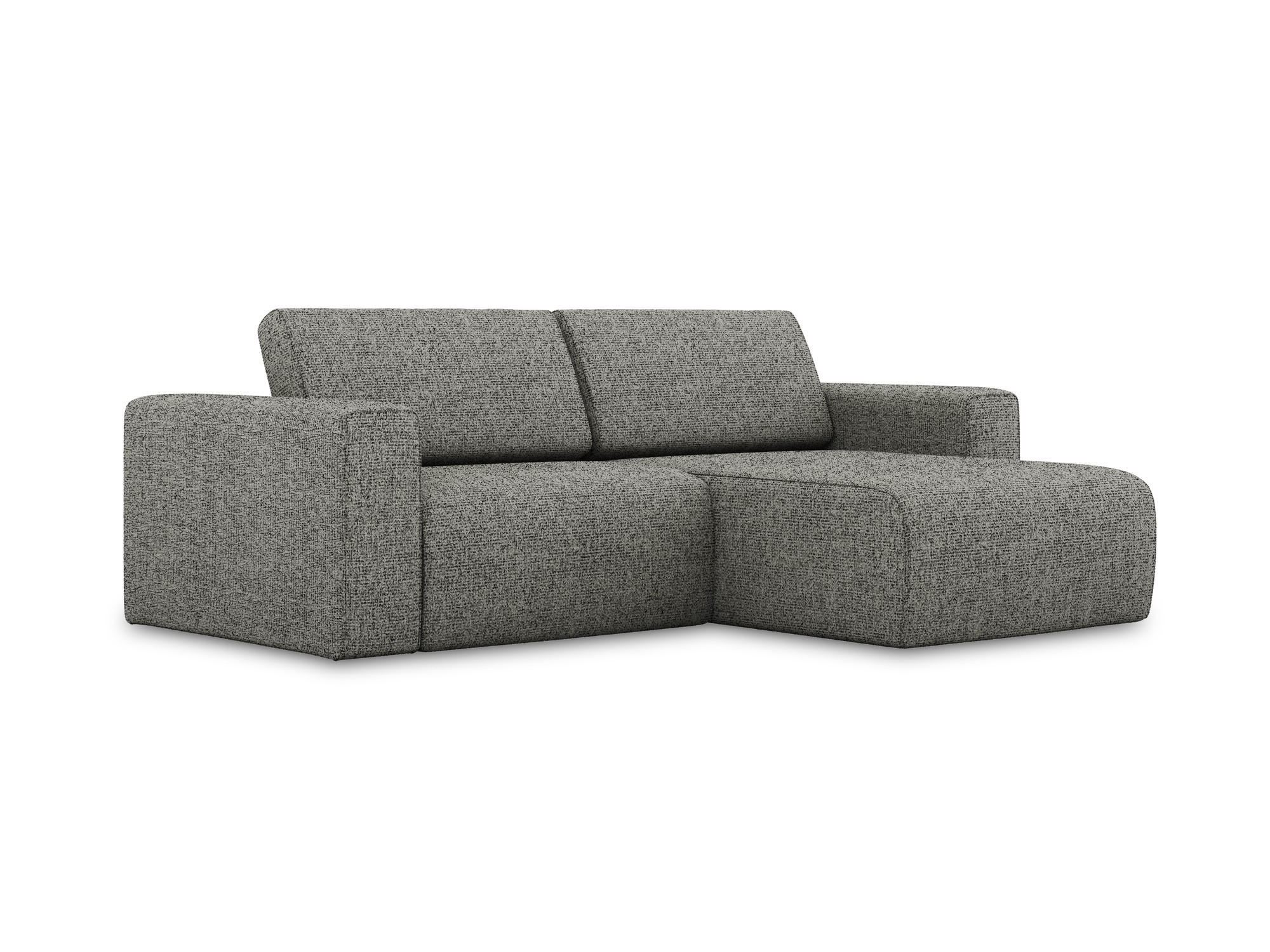 ECKSOFA Rechts Strukturstoff Stoff Grau - Dunkelgrau/Schwarz, Kunststoff/Textil (224/167cm) - Makamii