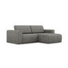 ECKSOFA Rechts Strukturstoff Stoff Grau - Dunkelgrau/Schwarz, Kunststoff/Textil (224/167cm) - Makamii