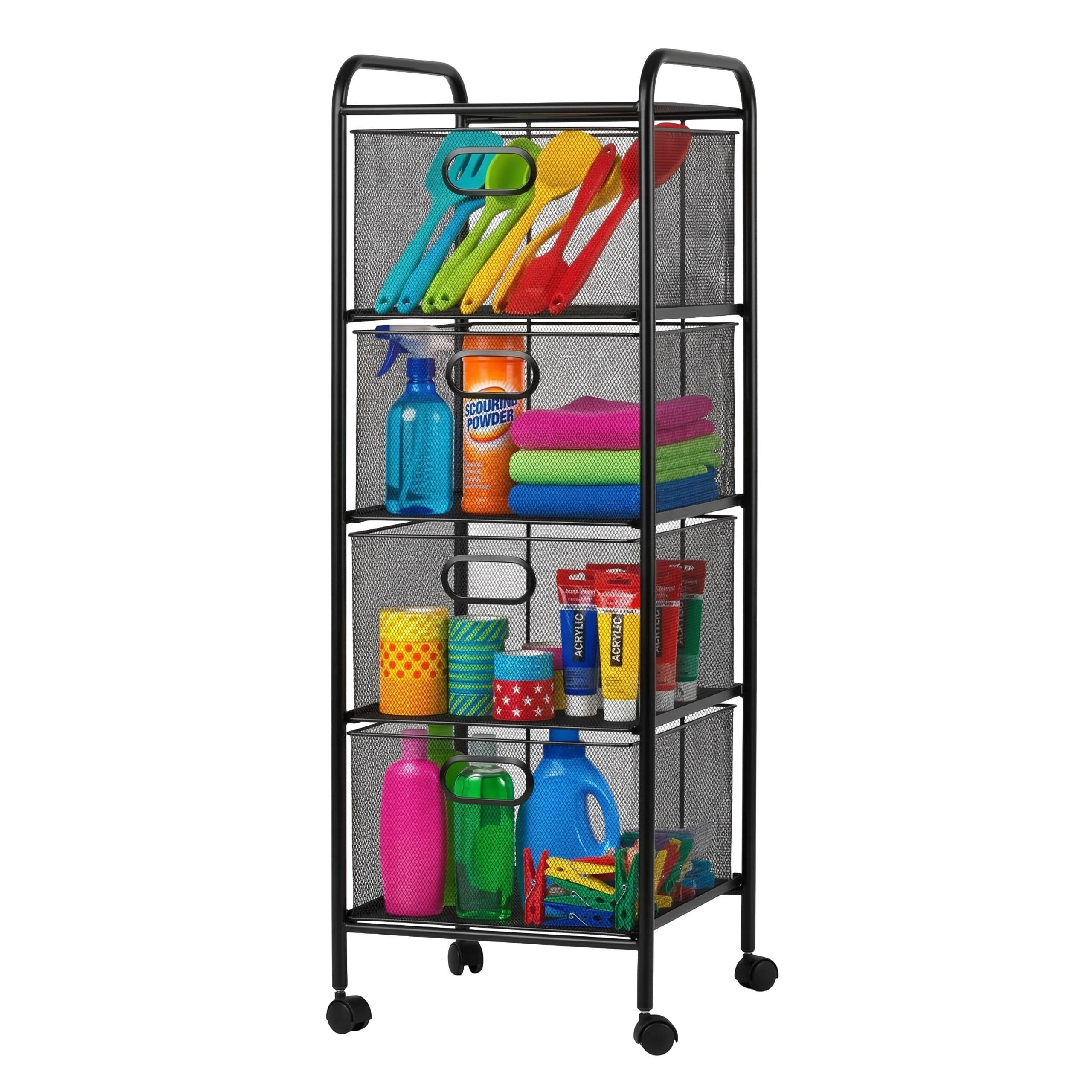 VOZÍK - čierna, kov/plast (32/92.5/33cm) - Relaxdays