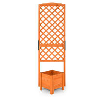 BLUMENKASTEN mit Rankgitter Orange - Orange, Holz (52/180/55cm) - COSTWAY