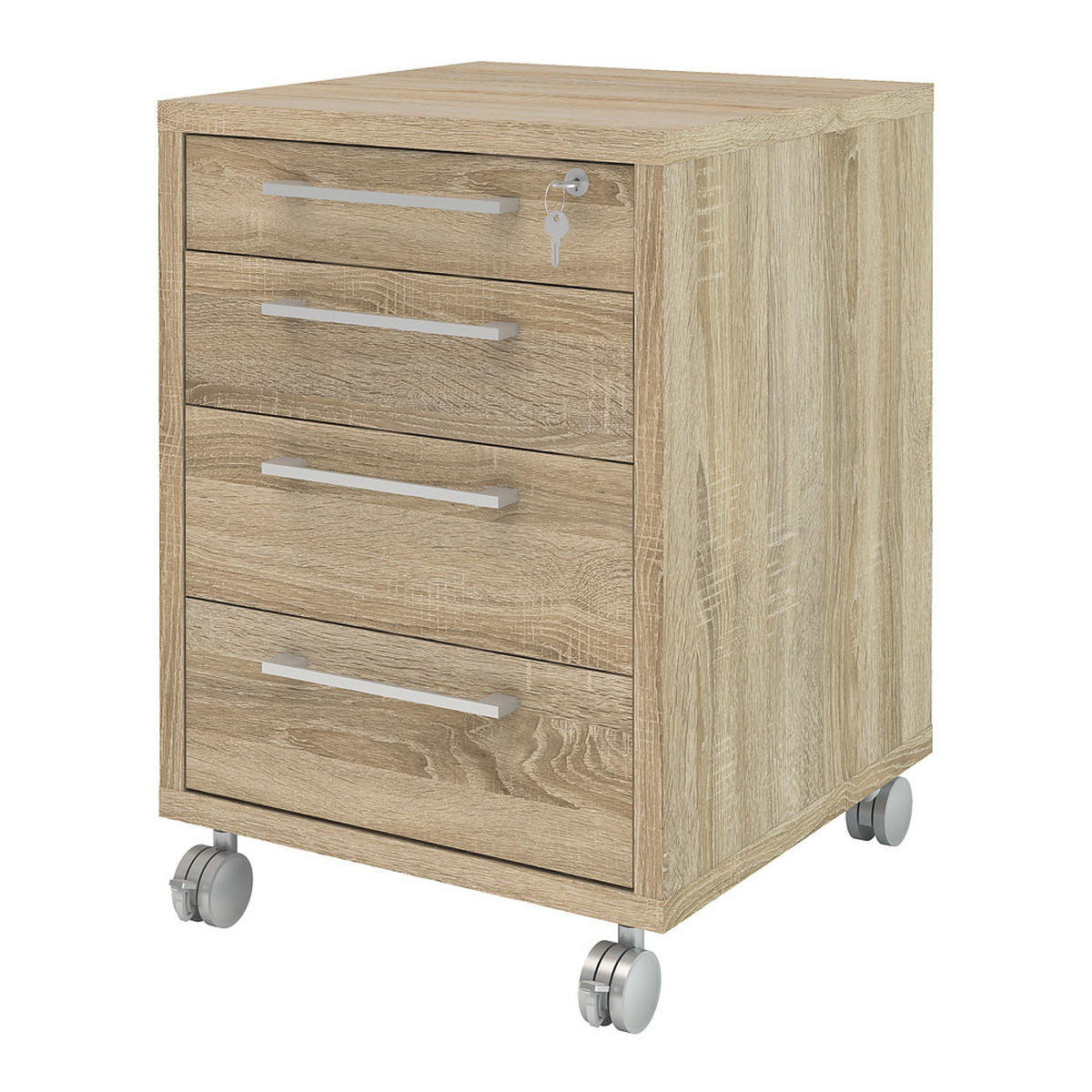 ROLLCONTAINER Eiche Dekor - Eiche Wotan, Holzwerkstoff (48/68/49cm) - ebuy24