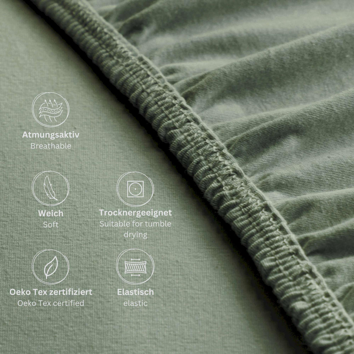 SPANNBETTLAKEN BASIC - Salbeigrün, Textil (150/200cm) - Schöner Wohnen