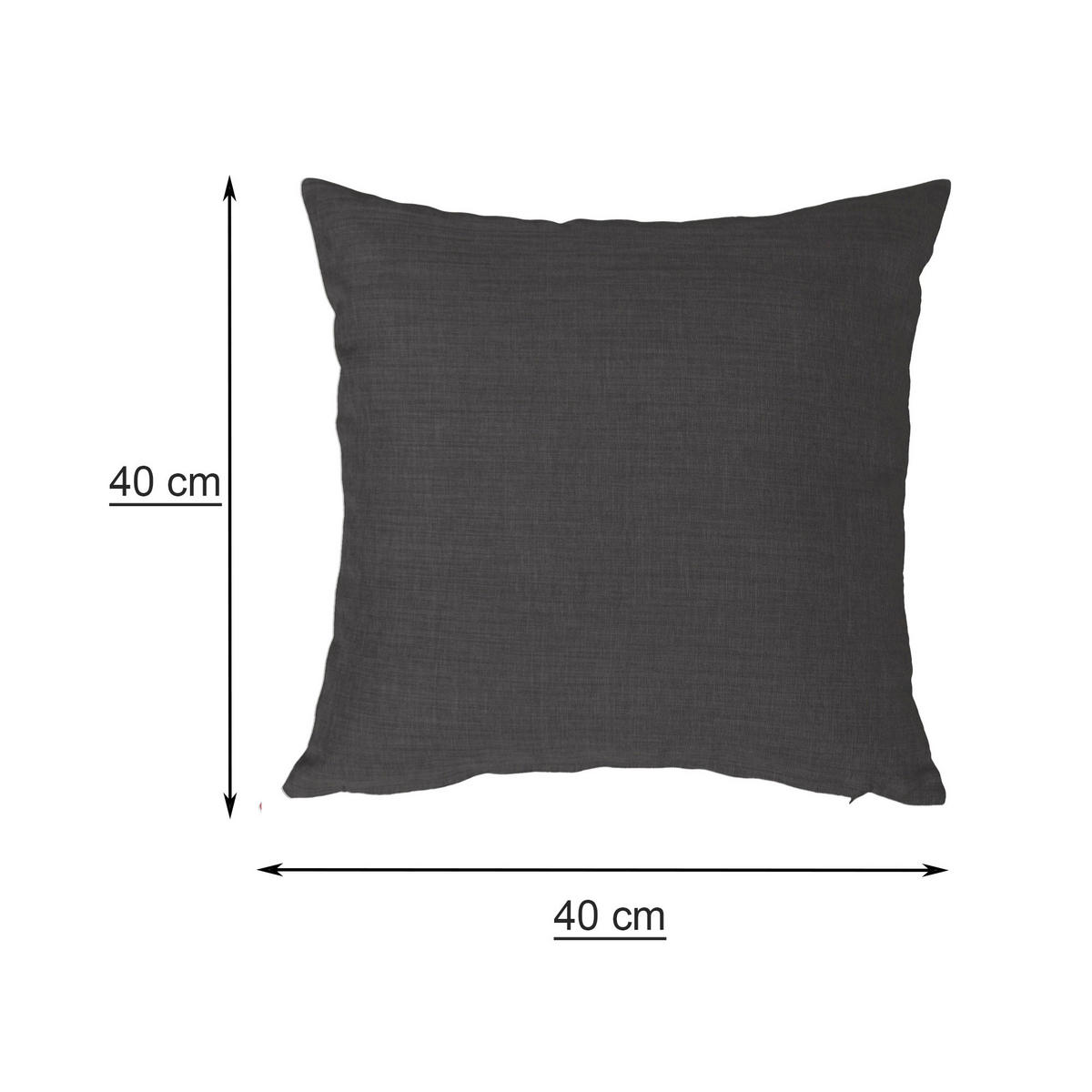 KISSENBEZUG 40x40 cm anthrazit Struktur Leinenoptik - Anthrazit, Textil (40/40cm)