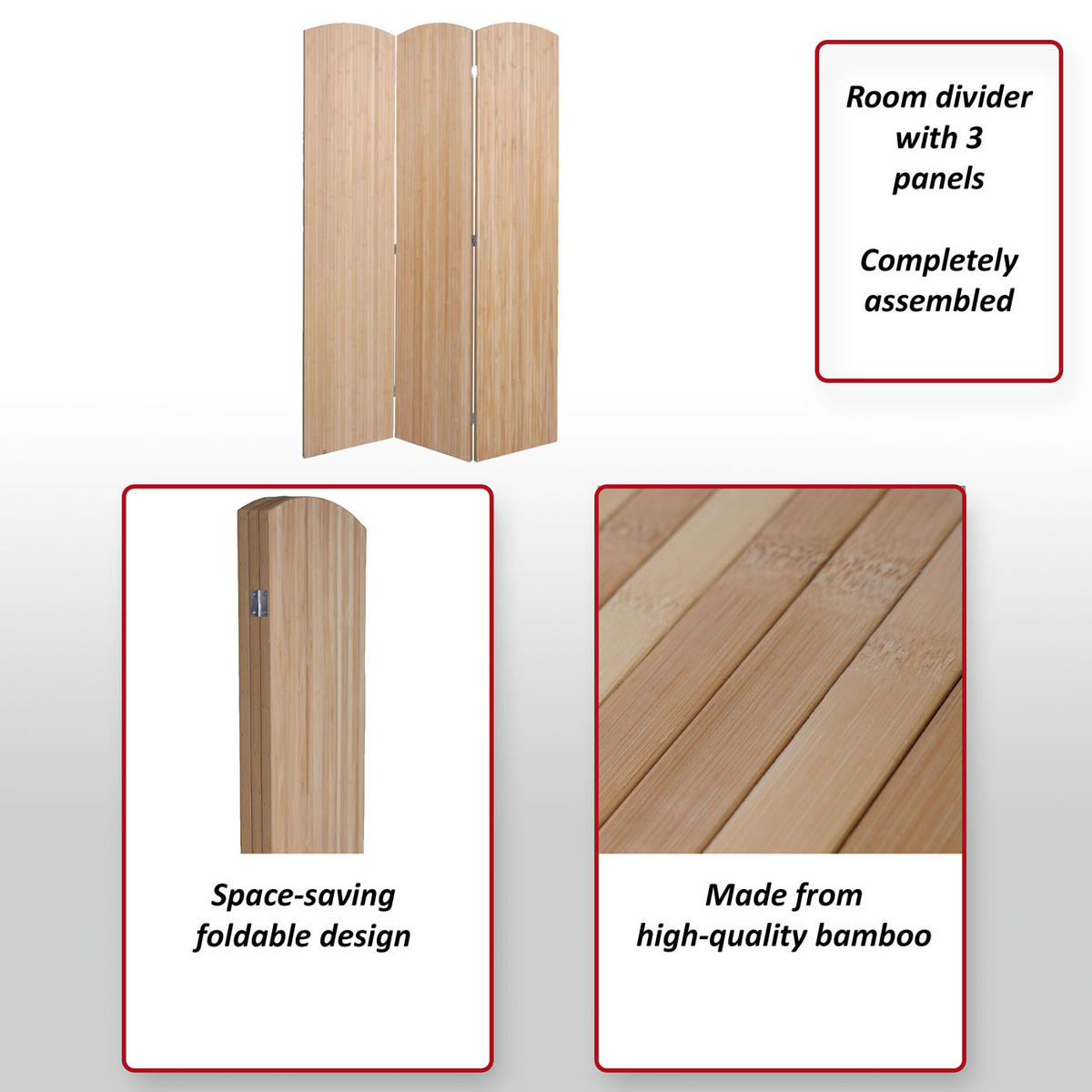 PARAVENT Braun - Braun, Holz (120/170/2cm) - MCW