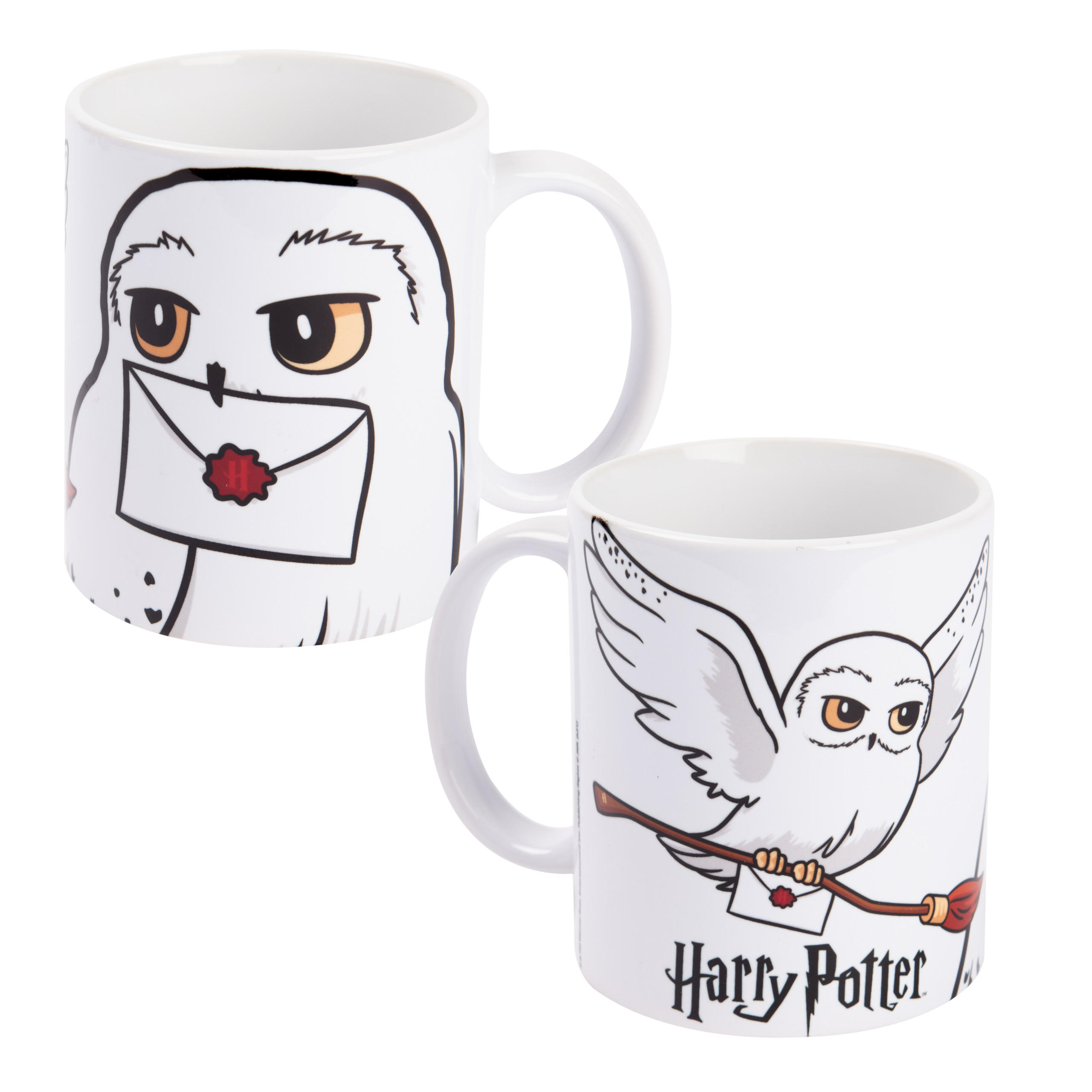 KAFFEEBECHER Harry Potter Hedwig Brief Hogwarts Weiß 320 ml - Weiß, Keramik (0.32L) - United Labels