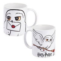 KAFFEEBECHER Harry Potter Hedwig Brief Hogwarts Weiß 320 ml - Weiß, Keramik (0.32L) - United Labels