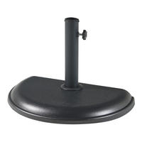 SONNENSCHIRMSTÄNDER Bisenti - Schwarz, Stein (29/45cm) - casa.pro