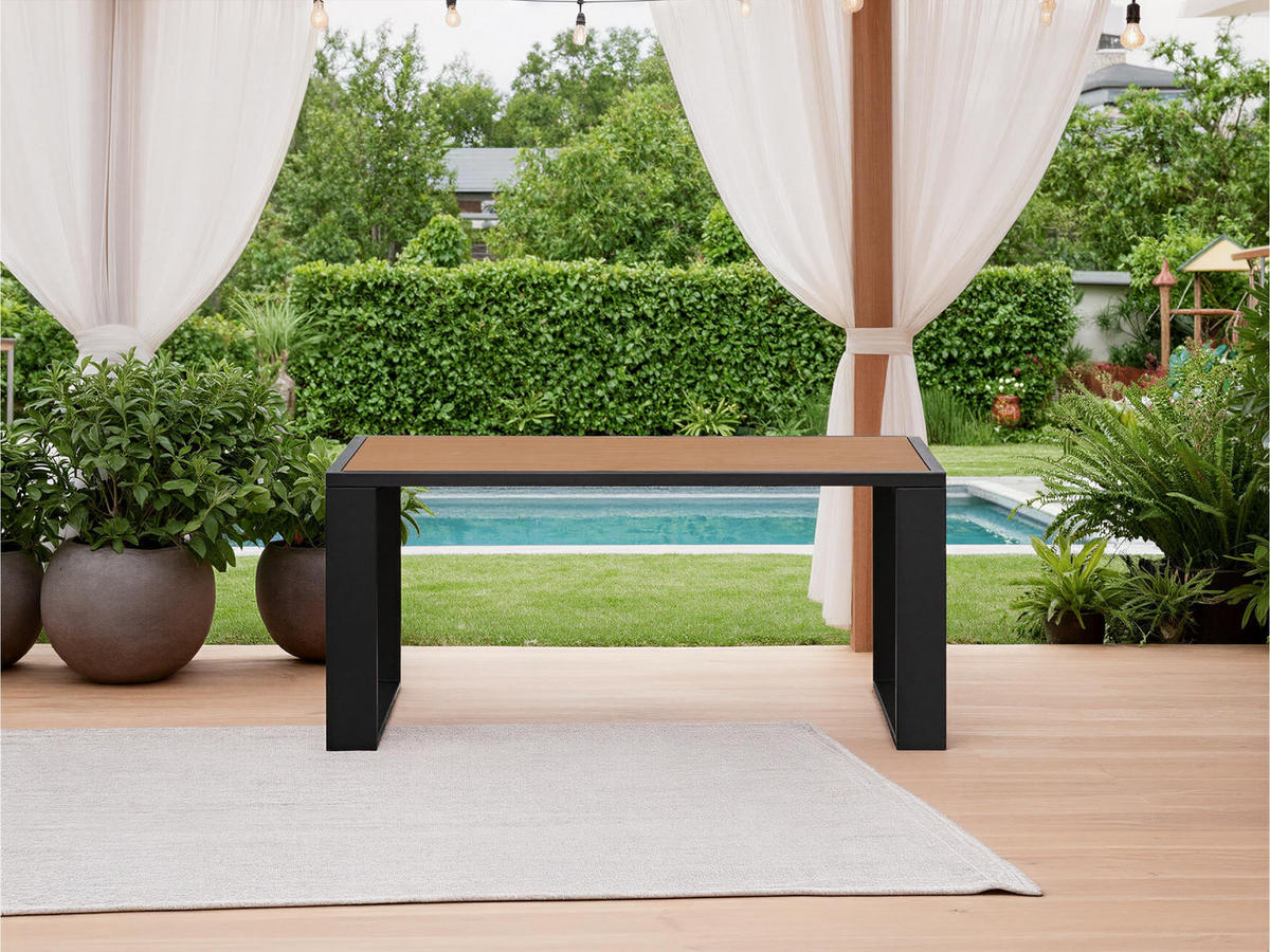 GARTENBEISTELLTISCH Elba - Schwarz - Schwarz, Metall (65/122/55cm) - MKS