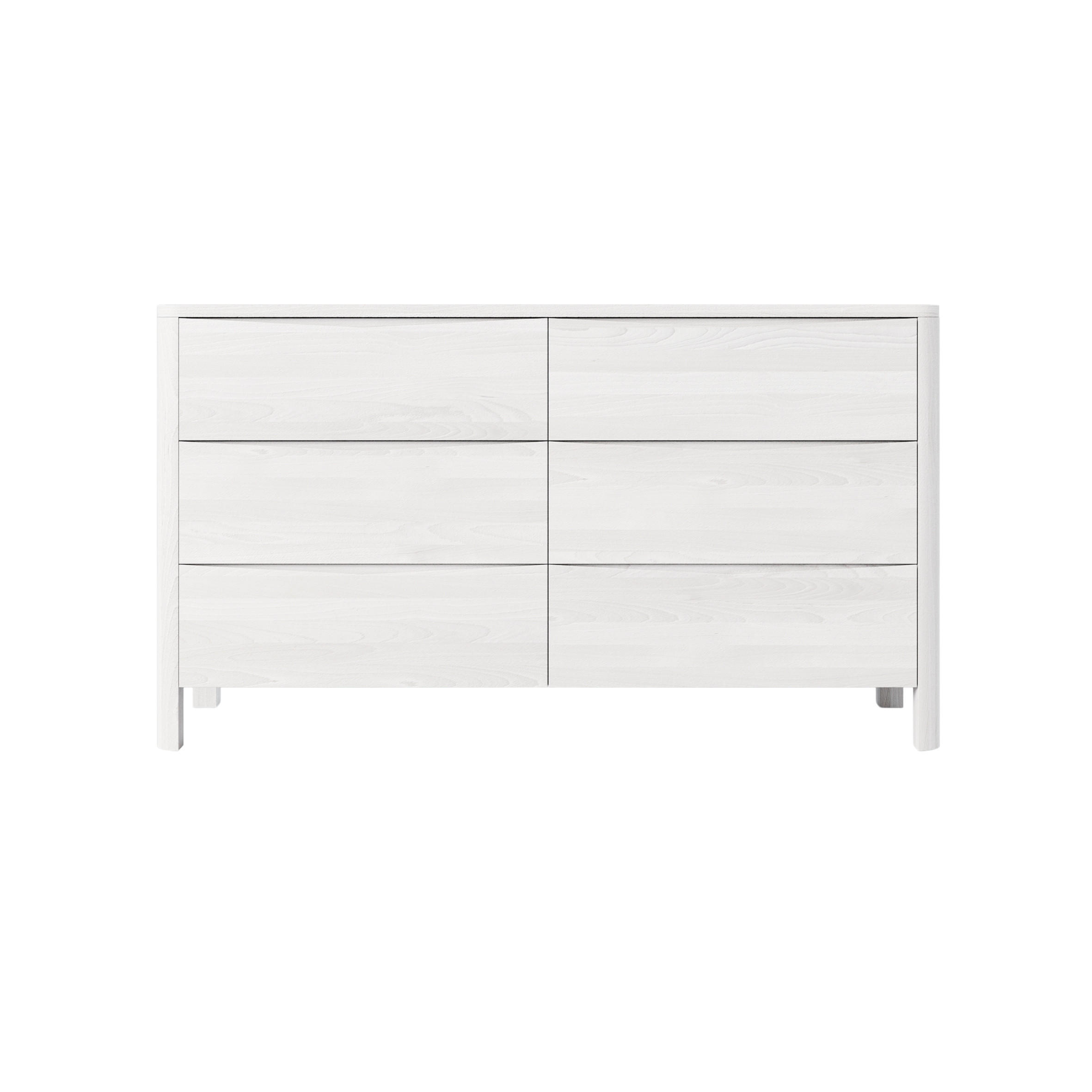 HOLZKOMMODE Modena Low 150, Weiß - Weiß, Holz/Buchenholz (150.5/91.5/45cm) - Visby