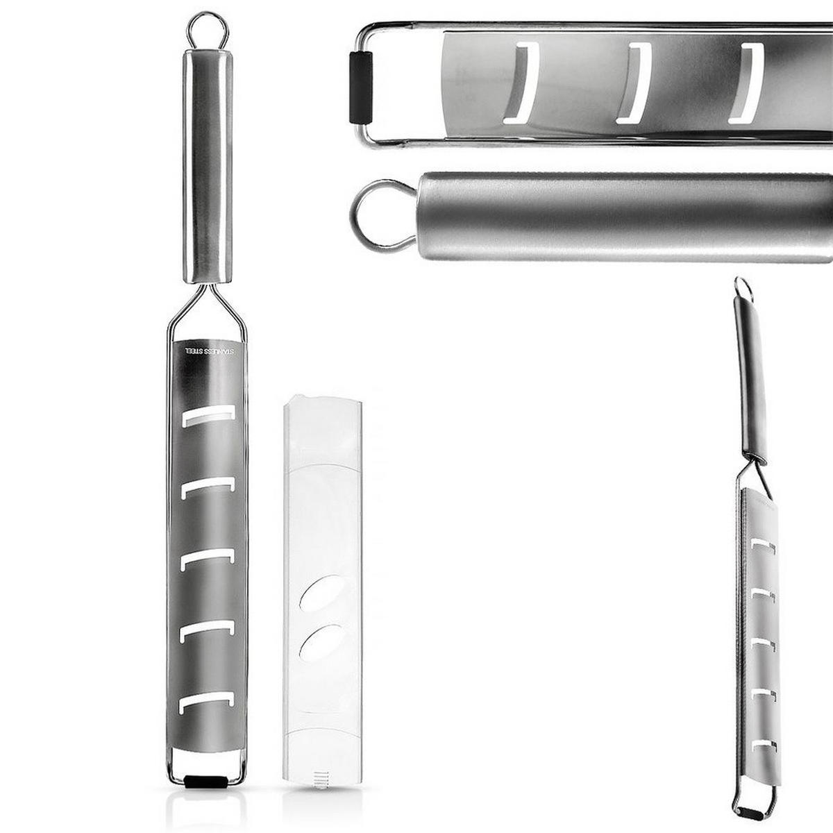 KÜCHENREIBE Flache Stahl 24 cm - Silberfarben, Metall (4/38/1.5cm) - Orion 