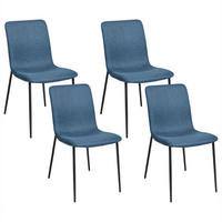 ESSZIMMERSTUHL 4er-Set Dunkelblau Glendive - Blau/Schwarz, Textil (44/81/65cm) - Beliani