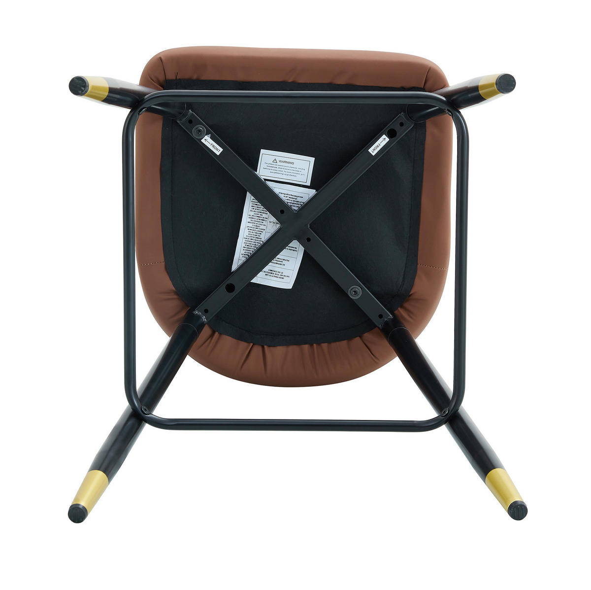 BARHOCKER 2er-Set 100 cm PU-Leder Hellgrau/Braun mit Metallgestell - Braun, Metall (45/100/42cm) - Meubliv
