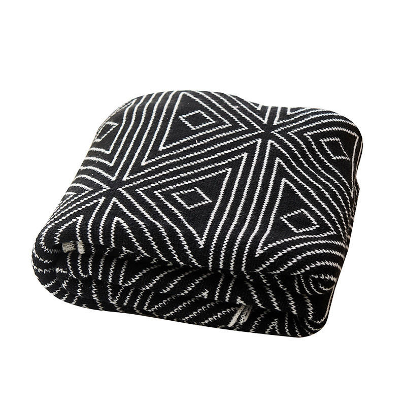 DECKE – eine Seite schwarz, die andere weiß – 70 x 100 cm – Schwarz - Schwarz, Textil (70/100cm)
