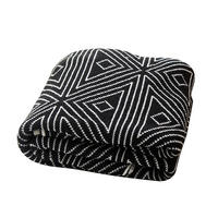 DECKE – eine Seite schwarz, die andere weiß – 70 x 100 cm – Schwarz - Schwarz, Textil (70/100cm)