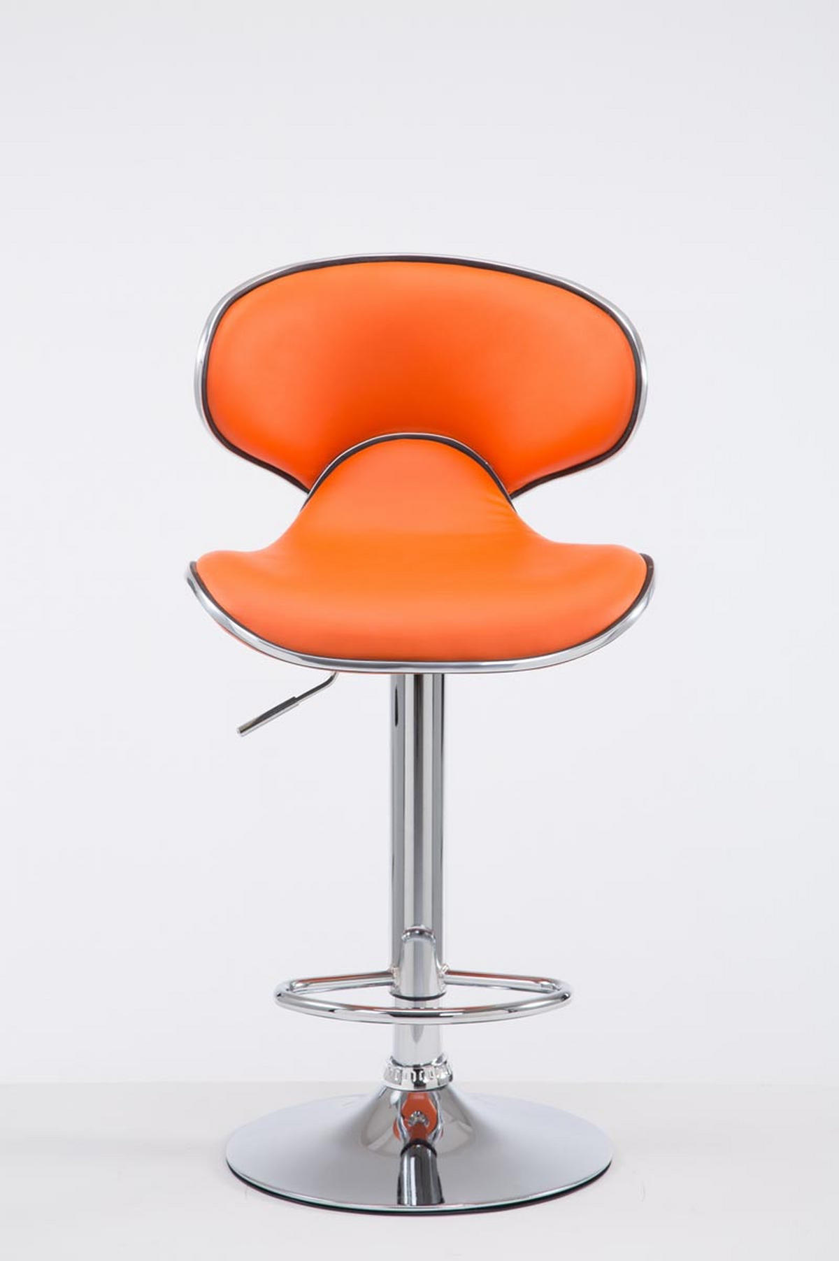 BARHOCKER Famir Kunstleder Orange Silber - Orange, Leder (46/88/49cm) - DELUKE