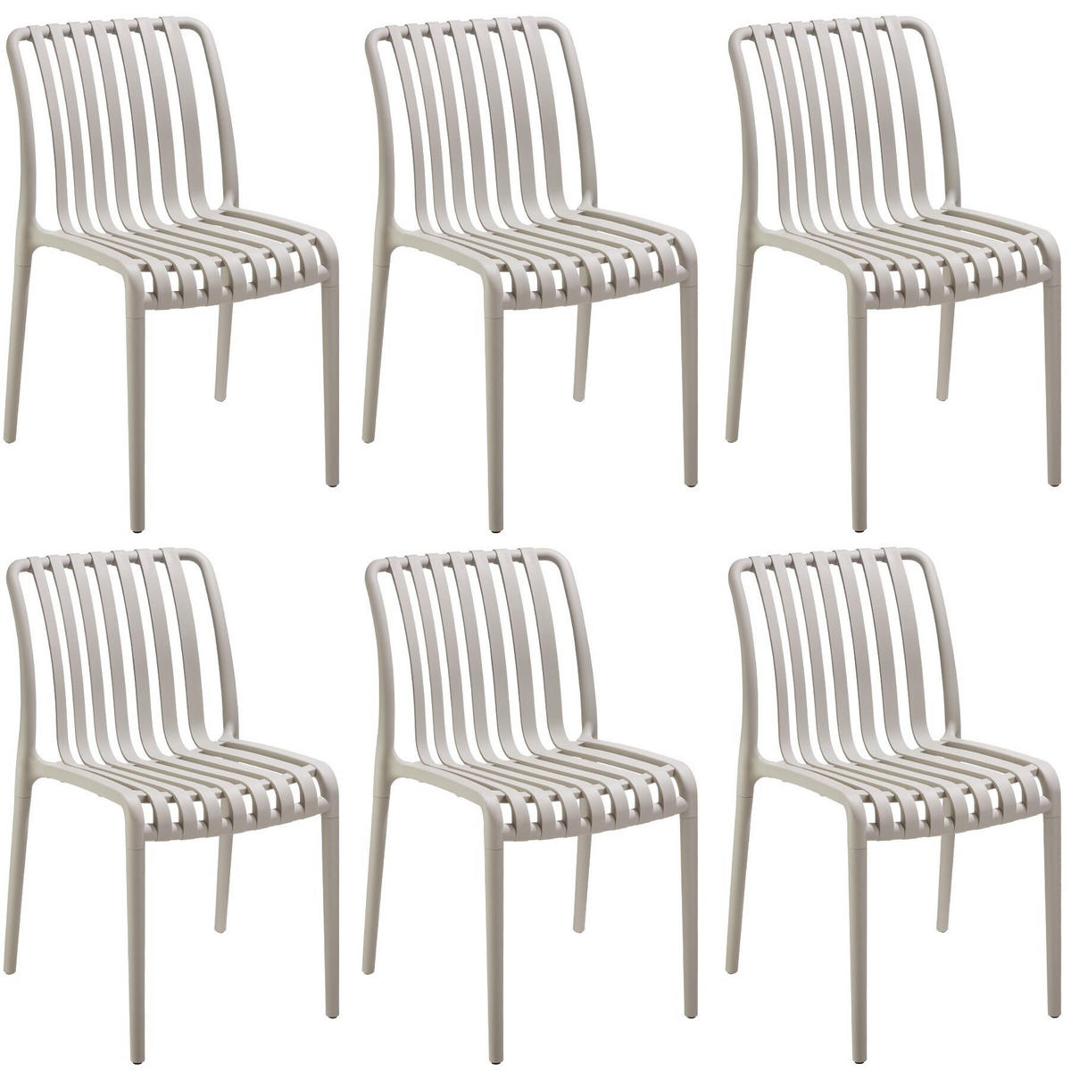 GARTENSTÜHLE Alcudia,47 x 58 x 80,5 cm, Belastbarkeit 110 kg,taupe - Taupe, Textil (47/80.5/58cm) - tectake