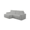 ECKSOFA Palermo mit Schlaffunktion und Bettkasten in Cordstoff - Dunkelgelb/Hellgrau, Holz/Holzwerkstoff (245/143cm) - Ravio