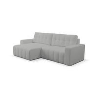 ECKSOFA Palermo mit Schlaffunktion und Bettkasten in Cordstoff - Dunkelgelb/Hellgrau, Holz/Holzwerkstoff (245/143cm) - Ravio