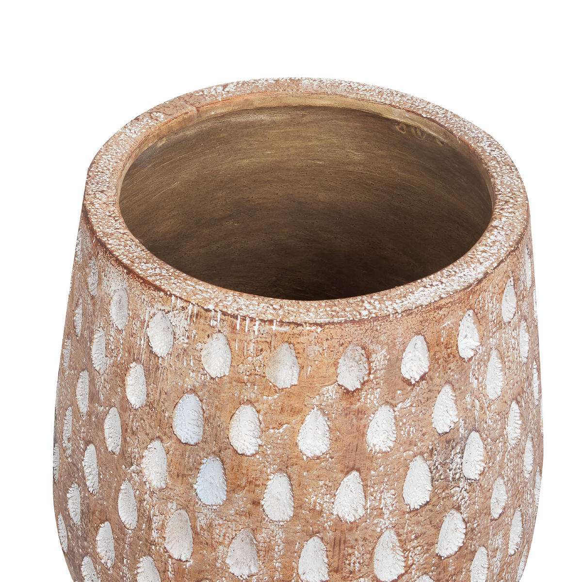 BLUMENTOPF Braun Asclepias - Hellbraun/Braun, Stein (61cm) - Beliani