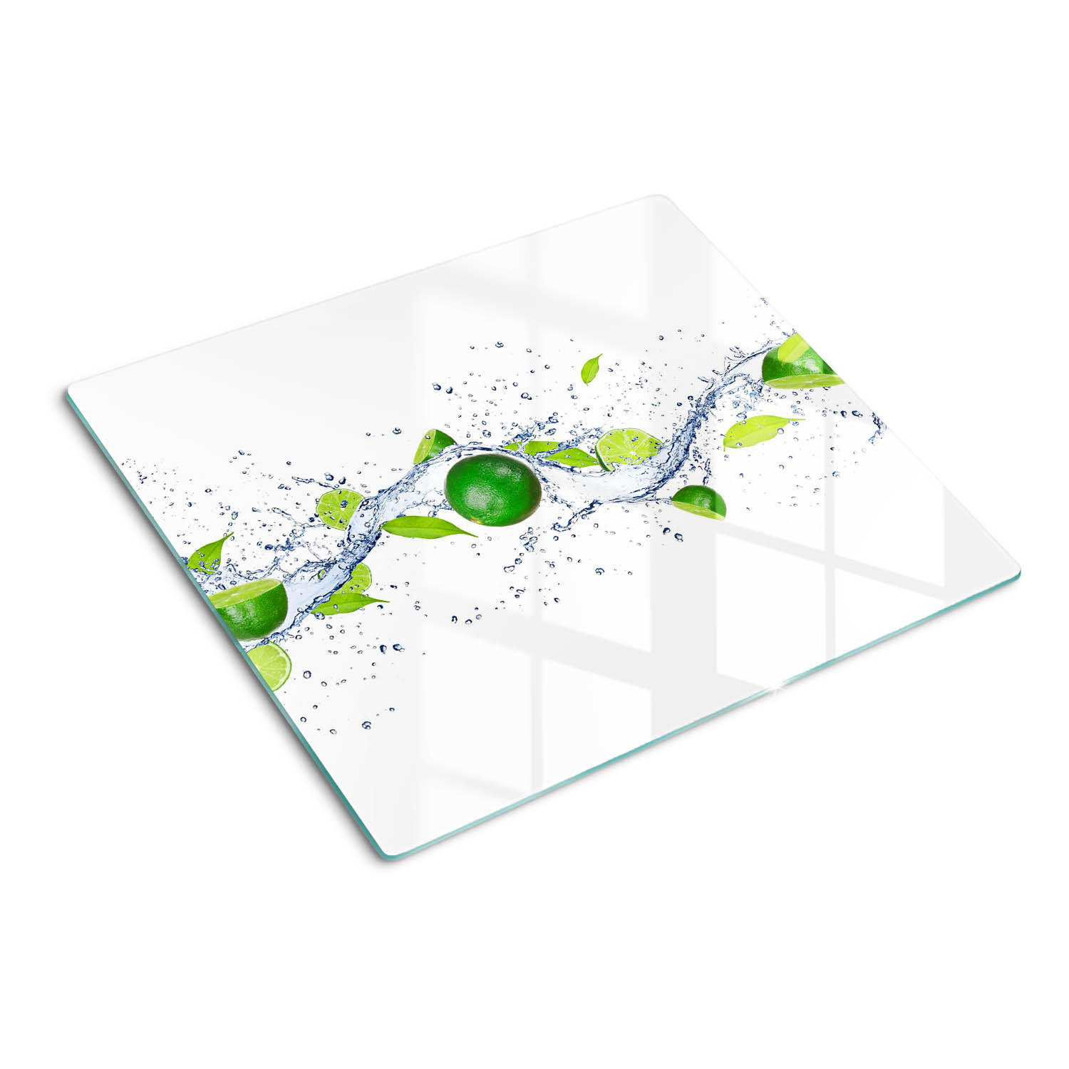 GLASPLATTE 60x52 cm Limetten und Wasser - Grün, Glas (60/0.4/52cm) - TULUP