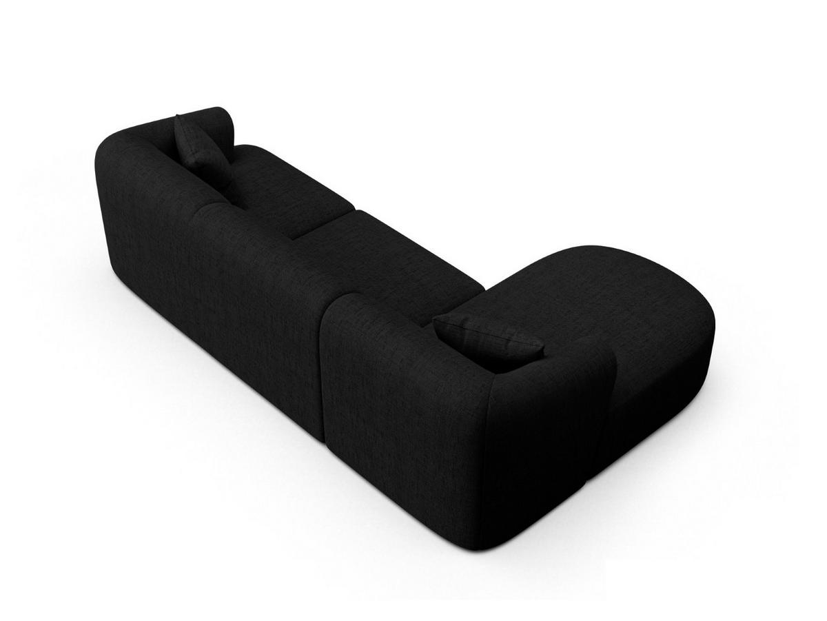 MODULARES-ECKSOFA links Campi aus strukturiertem Stoff schwarz 4 Sitzplätze - Schwarz, Textil (156/256cm) - Cosmopolitan Design