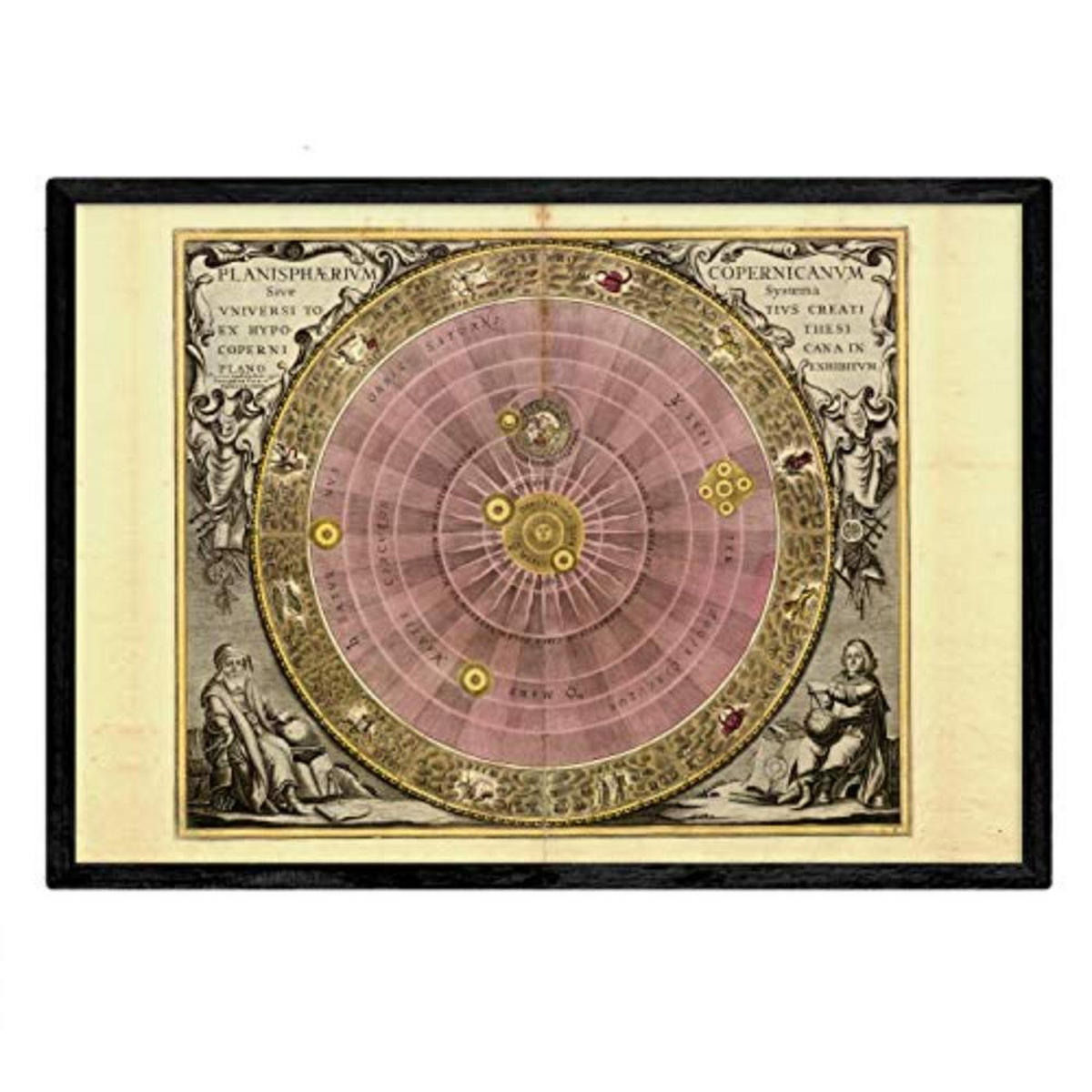 POSTER Set mit 4 Alten astronomischen Karten A3 Rahmenlos - Klar, Papier (29.7/3cm) - Nacnic