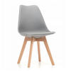 STUHL skandinavisch Dublin hell grau mit Kissen - Hellgrau/Naturfarben, Holz/Kunststoff (49/83/54cm) - NEW HOME