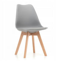 STUHL skandinavisch Dublin hell grau mit Kissen - Hellgrau/Naturfarben, Holz/Kunststoff (49/83/54cm) - NEW HOME