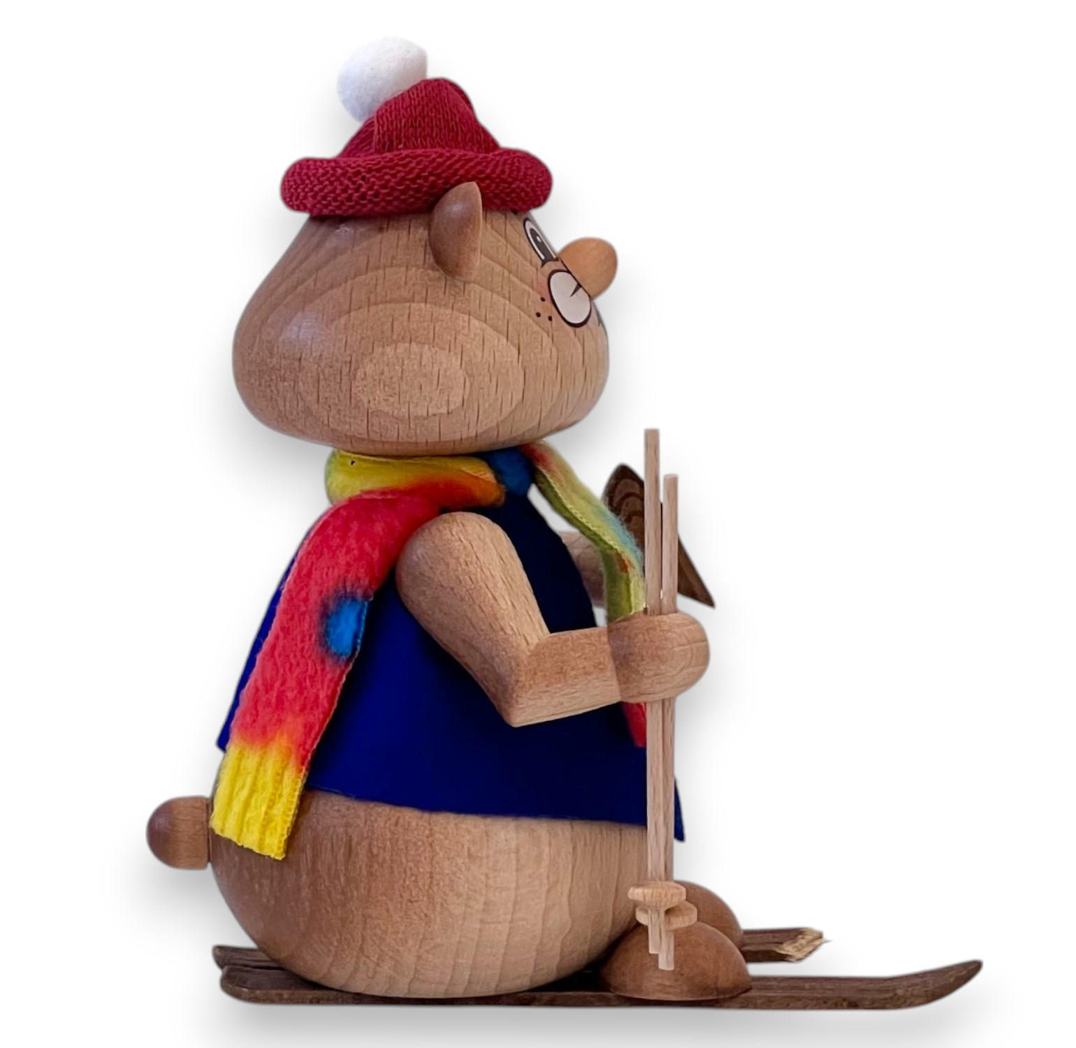 RAUCHFIGUR Hamster Skiunfall 13 cm - Multicolor, Holz (8/13/0.1cm)
