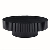 COUCHTISCH 80/80/35 cm rund mit handgefertigter Kante und pflegeleichter Oberfläche, Schwarz - Schwarz, Holzwerkstoff (80/80/35cm) - Redom