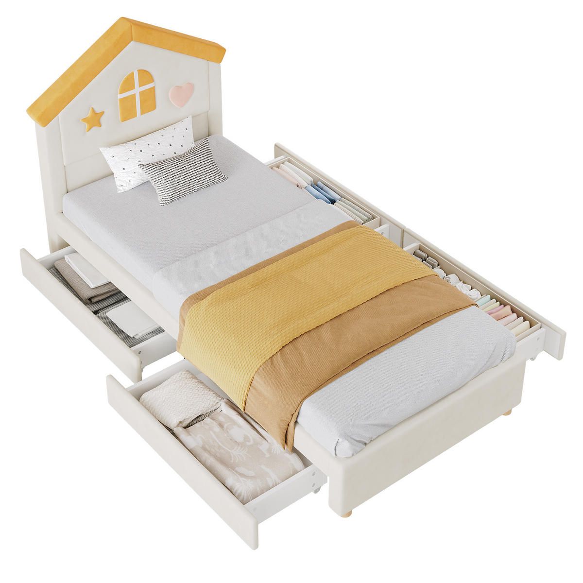 KINDERBETT 90/200 cm Beige - Beige, Textil