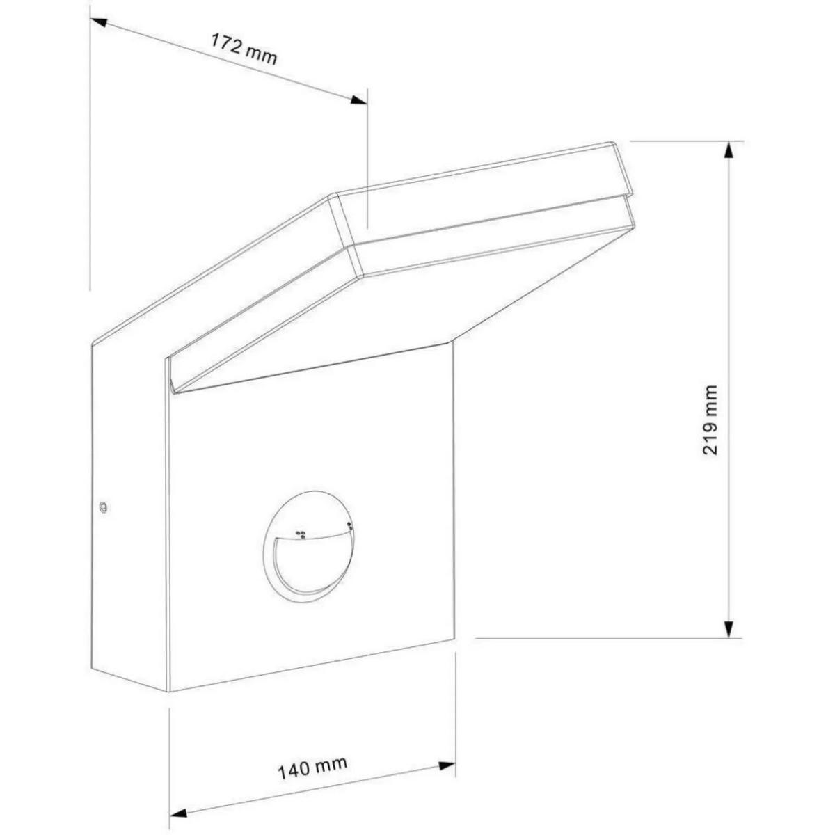 AUSSENLEUCHTE MIT BEWEGUNGSMELDER - Dunkelgrau, Metall (17.2/21.9/17.2cm) - click-licht