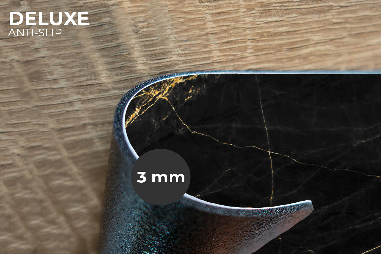 PLATZSETS 6er-Set Marmoroptik - Luxus - Schwarz - Gold 45x30 cm Tischset - Bronzefarben, Kunststoff (0.3/45/30cm) - MuchoWow