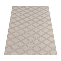 KURZFLORTEPPICH Waschbar, mit Rautenmuster, Creme, 200 x 280 cm - Beige, Textil (280/200cm) - KADIMA DESIGN