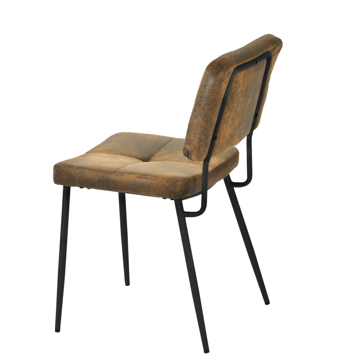 ESSSTUHL Wildleder-Mikrofaser Braun, Schwarz - Braun, Metall (54/82/45.5cm) - Meubles Cosy