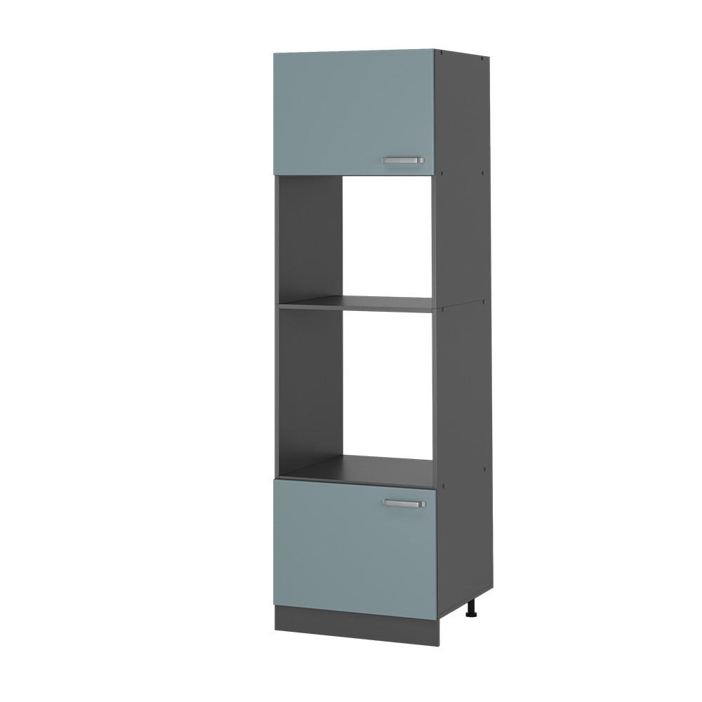 MIKROWELLENSCHRANK R-Line Blau-Grau 60 cm - Anthrazit/Blaugrau, Holzwerkstoff (60/206.8/57.2cm) - Vicco