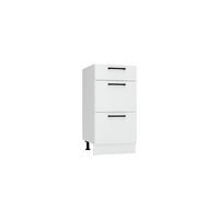 UNTERSCHRANK - D40S3 ( S2100/7 ) - KATE - 3 Schubladen für effiziente Organisation - Weiß, Holz/Metall (40/82/52.4cm)