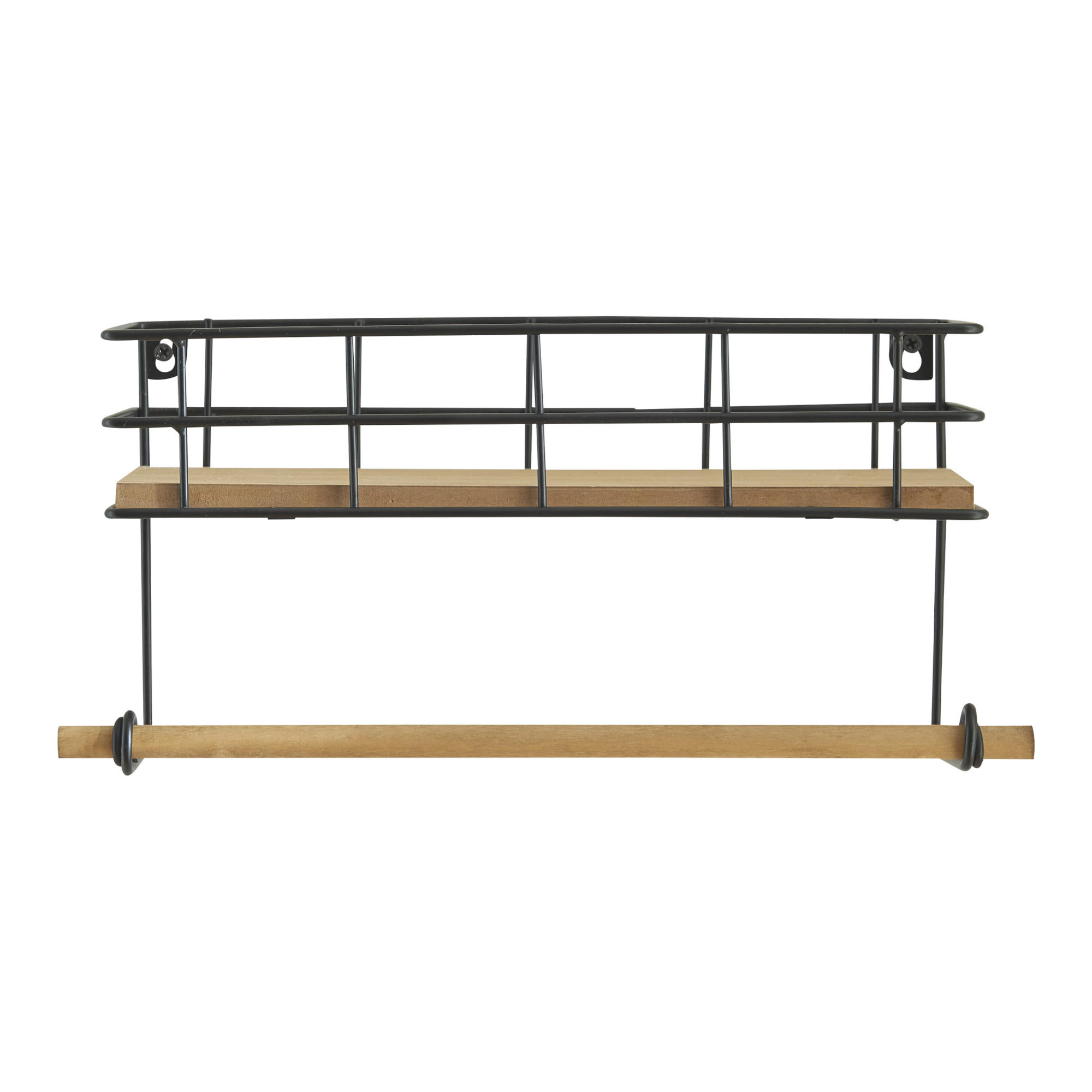 BADEZIMMERREGAL Slangerup - Schwarz/Braun, Holzwerkstoff/Metall (33/16/10cm) - [en.casa]