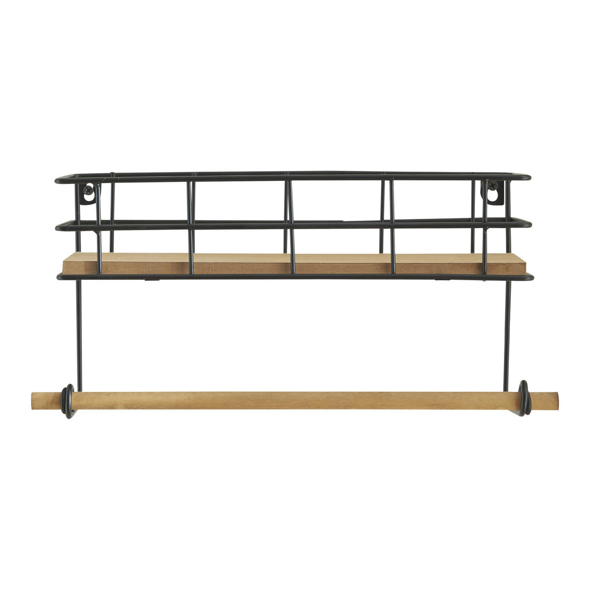 BADEZIMMERREGAL Slangerup - Schwarz/Braun, Holzwerkstoff/Metall (33/16/10cm) - [en.casa]