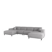 WOHNLANDSCHAFT Gloria In Artico - Hellgrau, Holzwerkstoff/Textil (378/73/165cm) - Fun Möbel