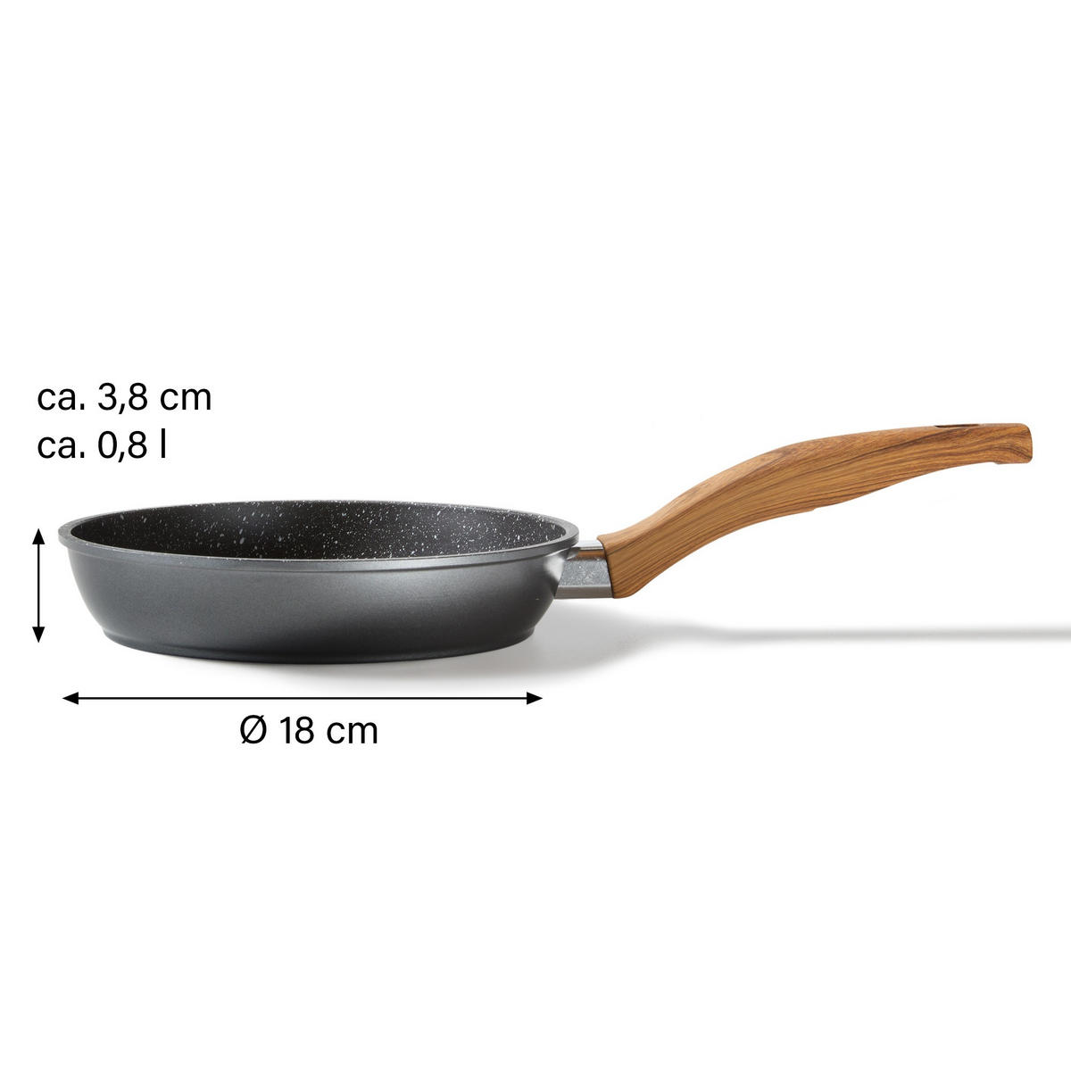 BRATPFANNE - Braun, Metall (18cm) - Stoneline