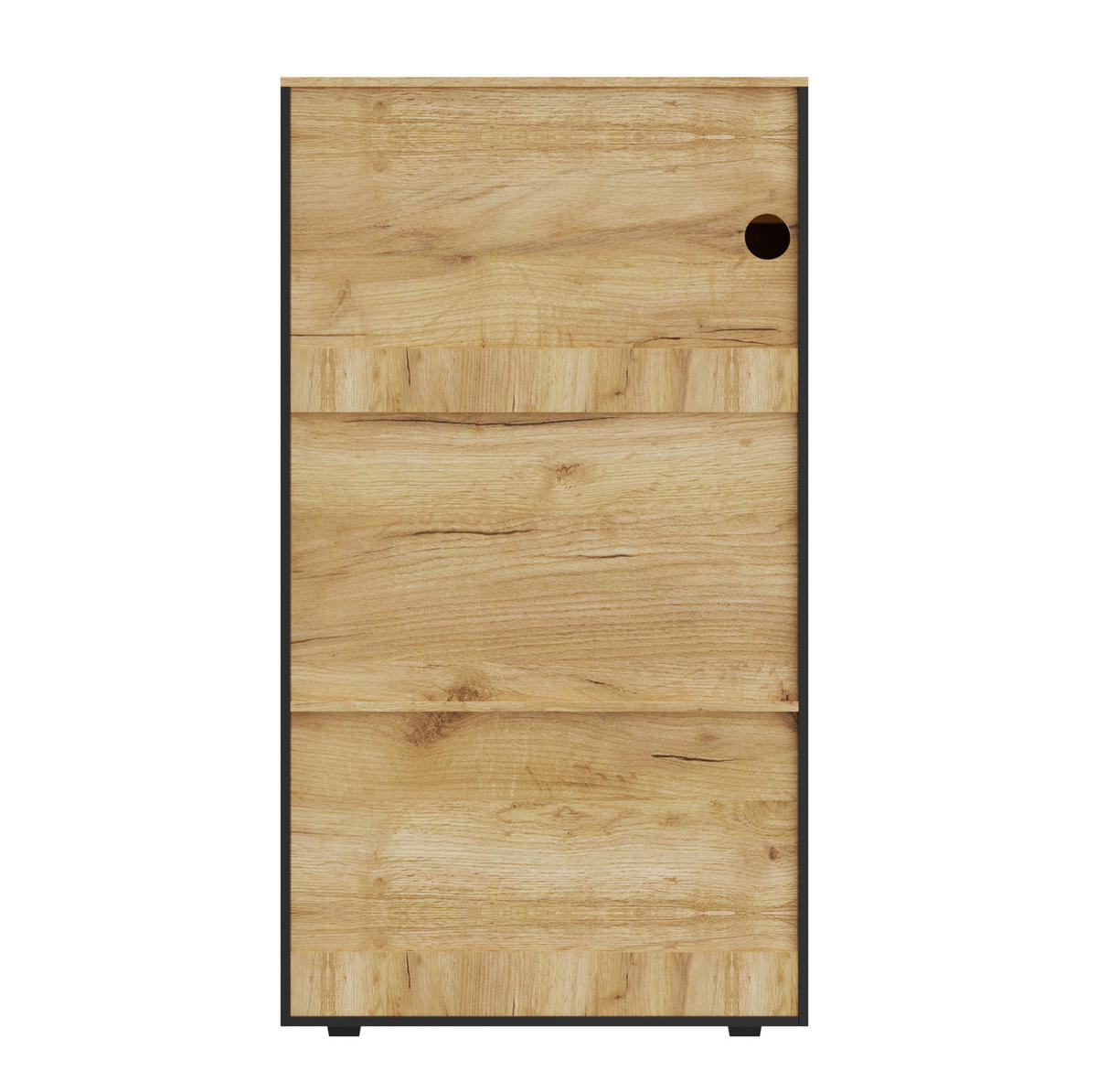SCHUHSCHRANK 80/146/40 cm Schwarz/Naturfarben aus Spanplatte mit LED-Beleuchtung - Schwarz, Holzwerkstoff (80/146/40cm) - OKMYHOME