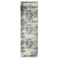VINTAGE-LÄUFER Suki 80/240 cm - Blau/Creme, Kunststoff (80/240cm) - benuta