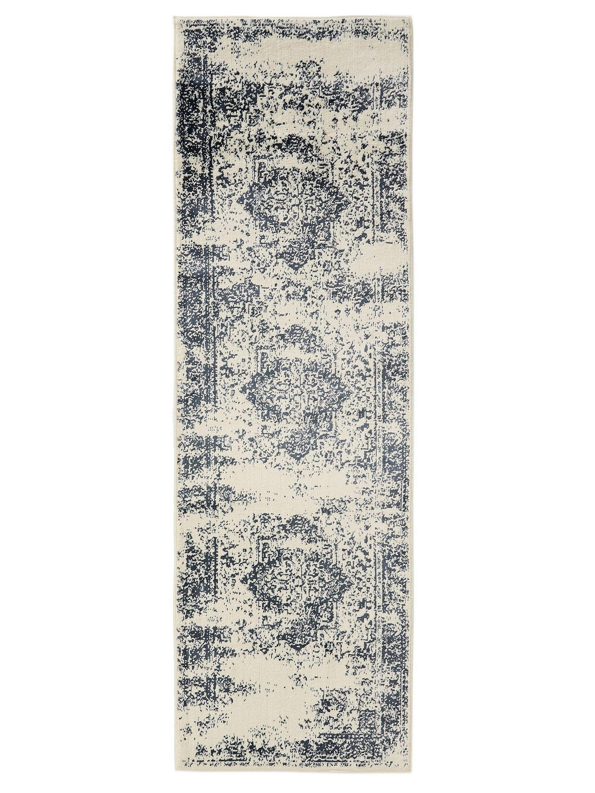 VINTAGE-LÄUFER Suki 80/240 cm - Blau/Creme, Kunststoff (80/240cm) - benuta